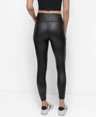 Women's High-Waisted Faux Leather 7/8 Legging Pants