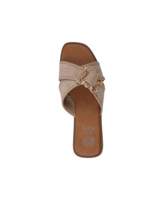 Women's Ivy Embellished Buckle Slide Flat Sandals