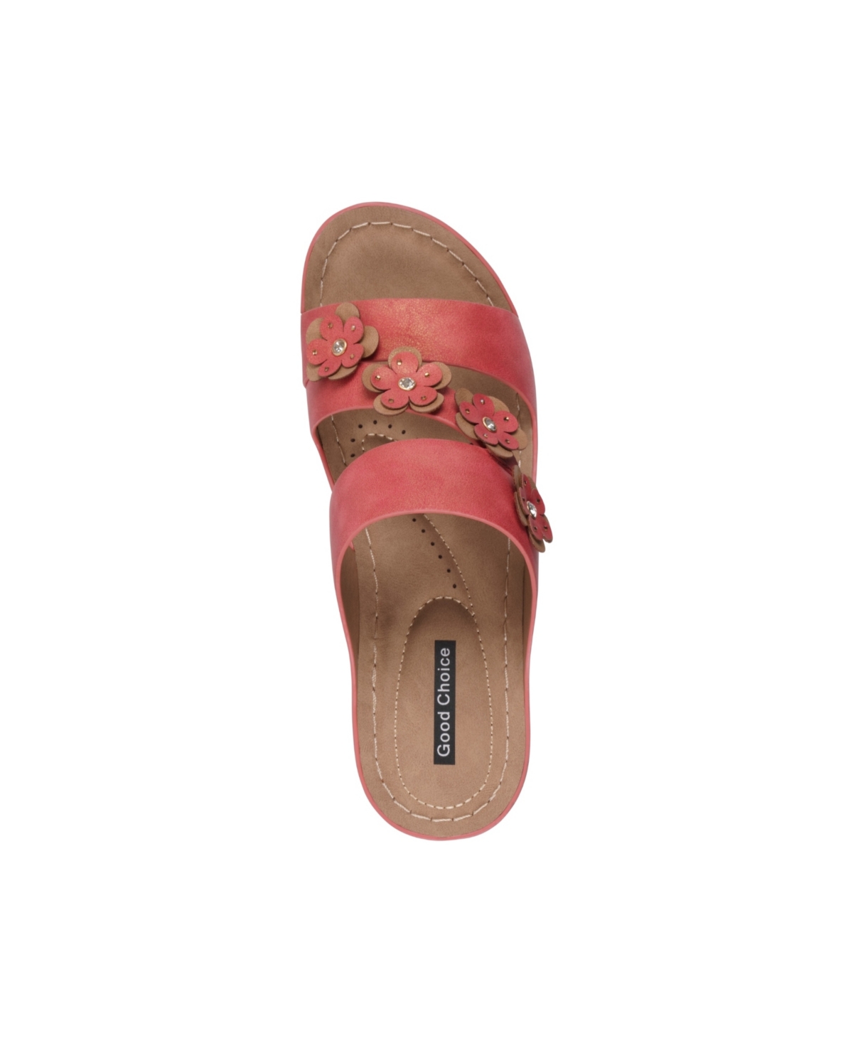 Gc Shoes Women's Halia Floral Wedge Sandals In Red