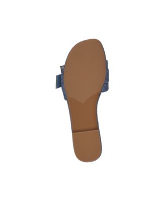 Women's Bianca Rhinestone Buckle Flat Sandals