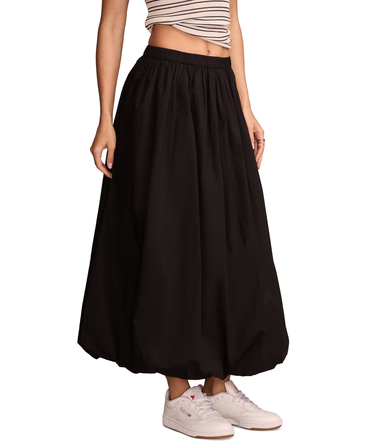 LUCKY BRAND WOMEN'S COTTON BUBBLE-HEM MAXI SKIRT 