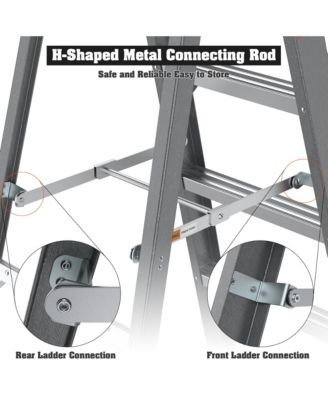 Fibreglass Step Ladder 6-Step 250lbs Gray