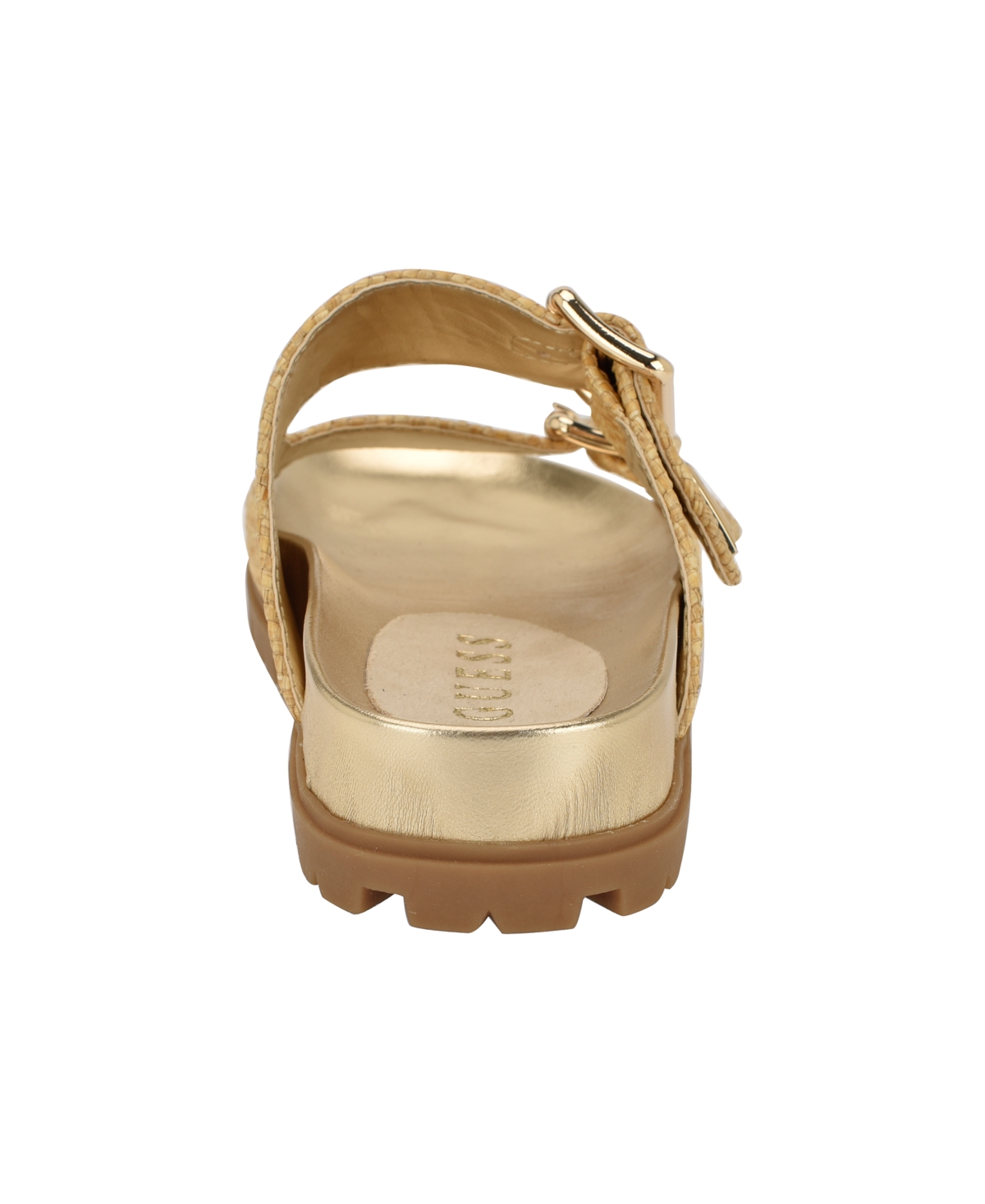 Guess Women's Fasten Double-buckle Footbed Sandals In Natural Woven