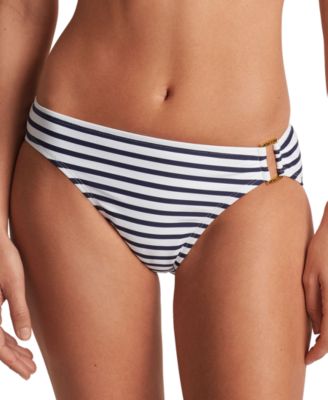 Lauren Ralph Lauren - Women's Striped Ring Hipster Bikini Bottoms
