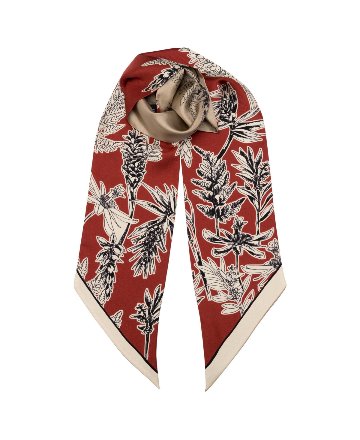 Irena - Silk Bandeau for Women - Brick red