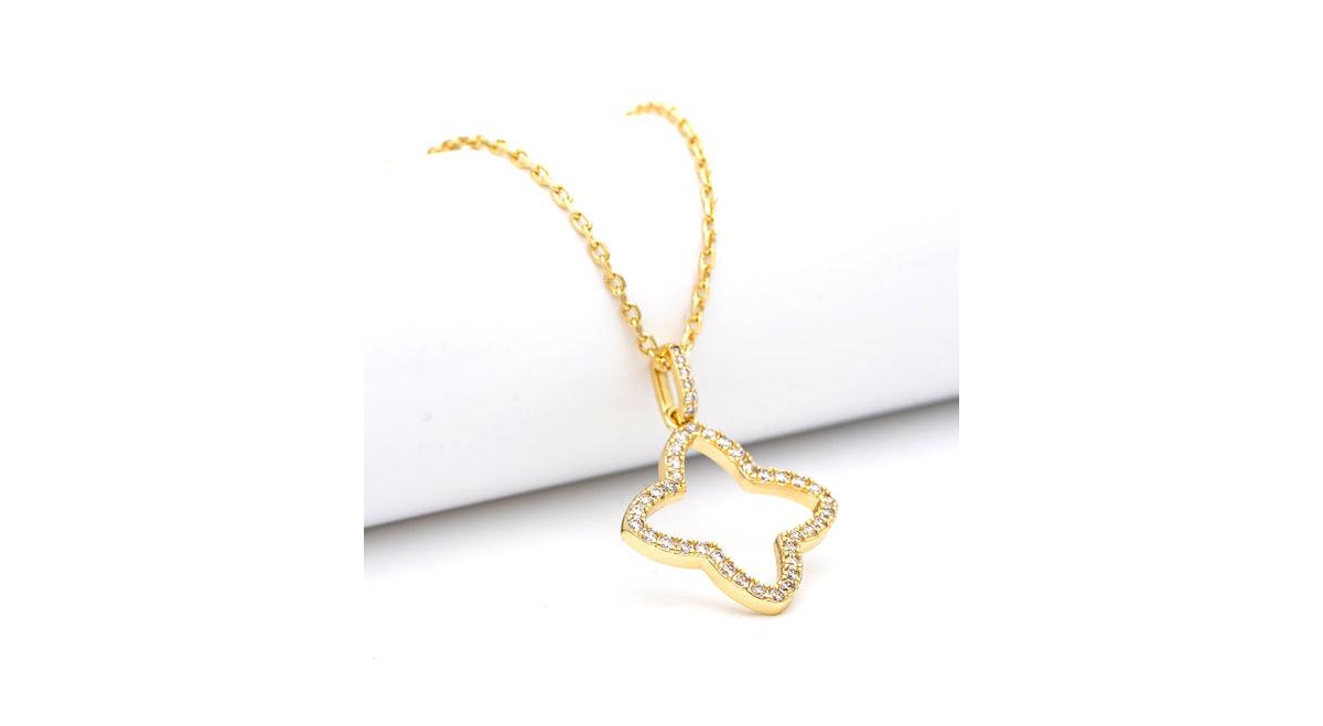 Open Cz Flower Necklace