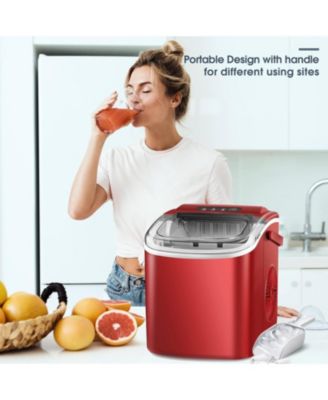 26.5lbs Ice Maker Portable Countertop, 9 Bullet Cubes in 6 Mins, Self-Cleaning