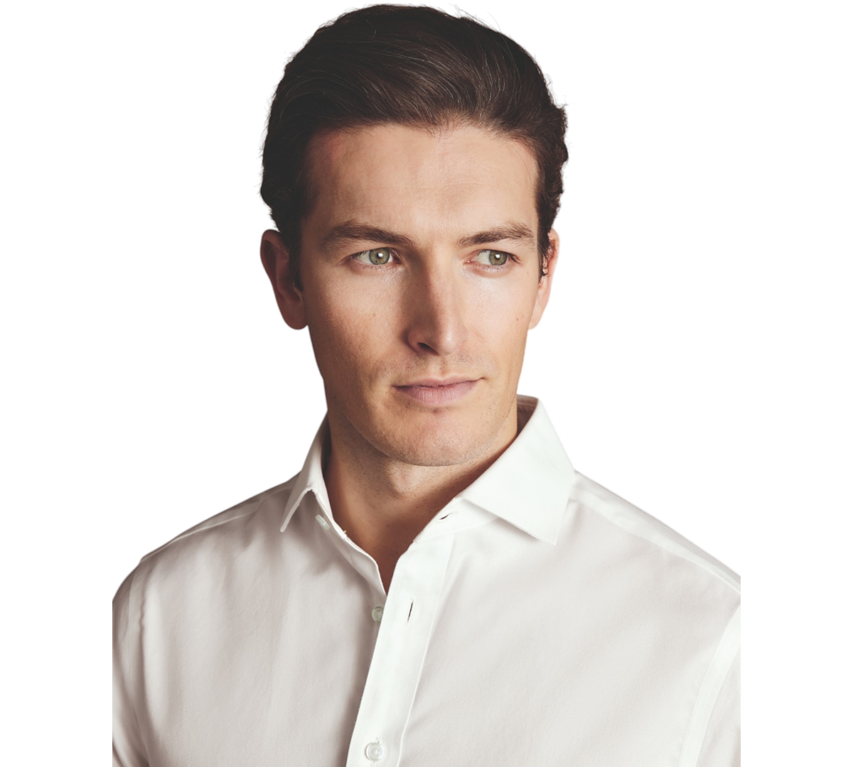 Charles Tyrwhitt Men's Slim-fit Ivory Twill Dress Shirt In White