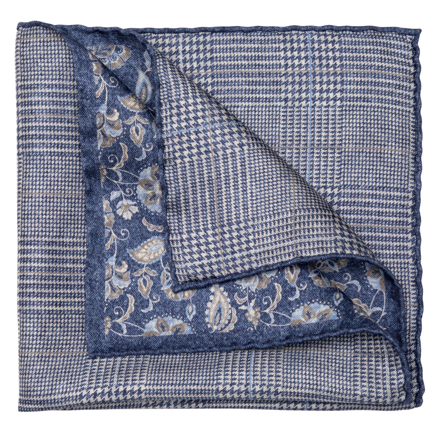 Men's Enzo - Double Sided Silk Pocket Square for Men