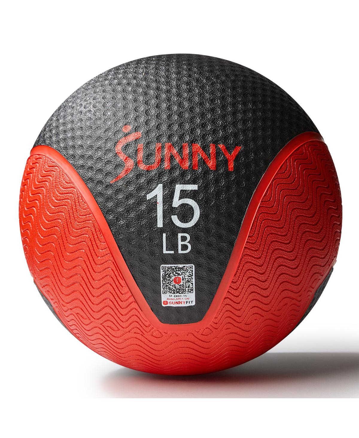 Medicine Ball 15LBS, Non-slip Grip - Grey black