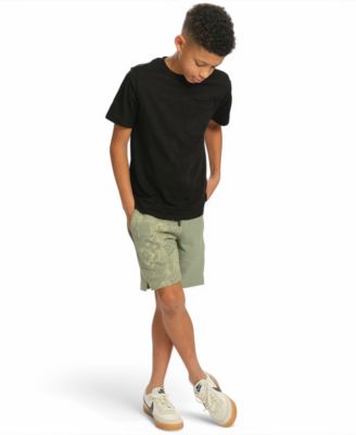 Little and Big Boys Fleece Print Blocked Shorts
