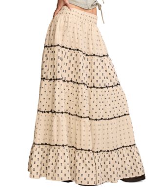 Women's Textured Patchwork Maxi Skirt