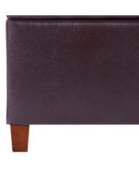 Tufted Leatherette Ottoman – Square Wooden Storage with Lift-Off Lid