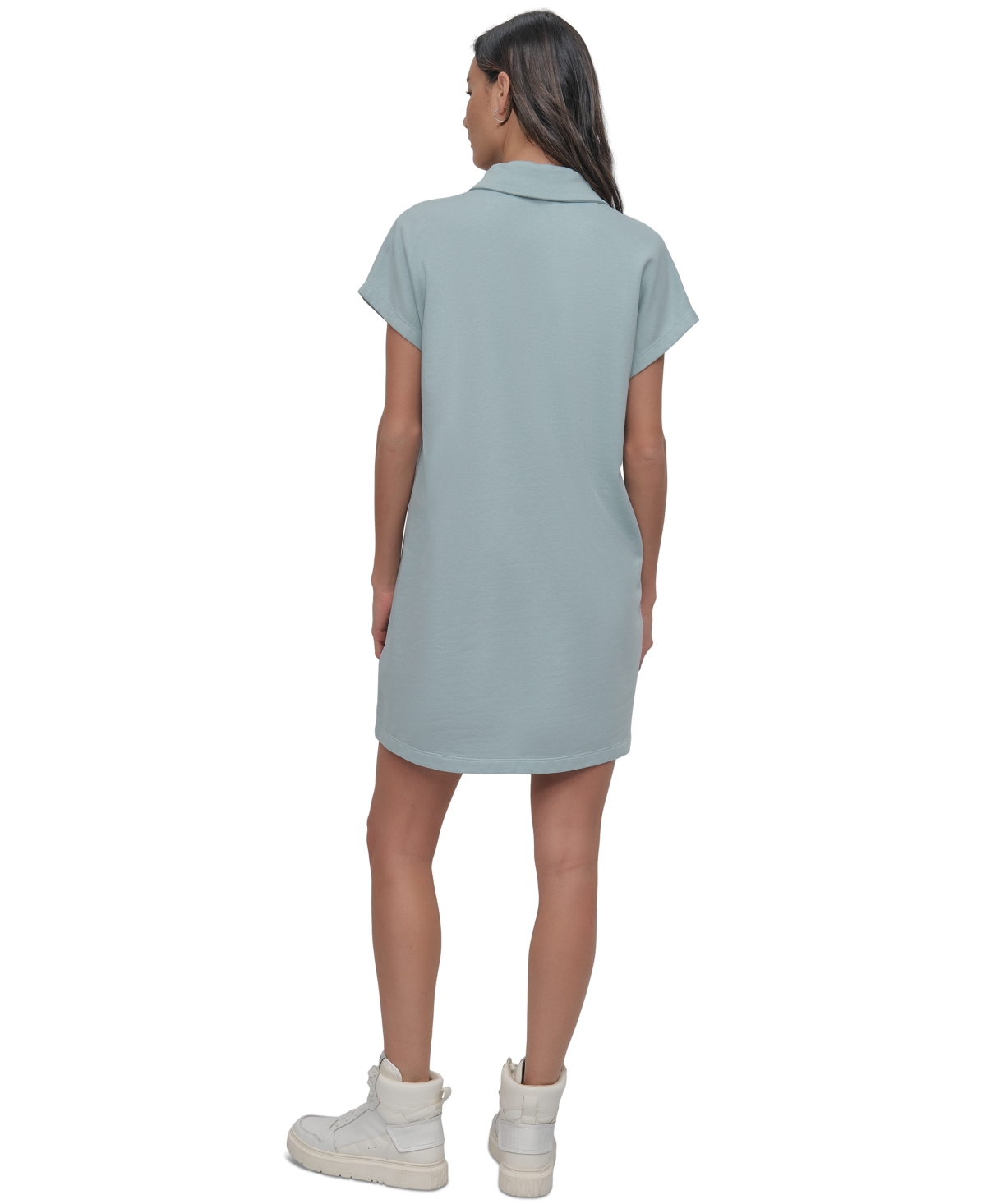 DKNY WOMEN'S MINI STUD LOGO SHORT-SLEEVE DRESS 