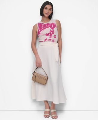 Womens Knit Tank Top Midi Skit