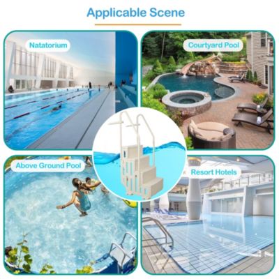 Pool Ladder Heavy-Duty 4 Safety Step for Above Ground Pools Stair Entry System with Handrails 400lbs