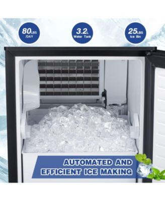 Commercial Ice Maker, Stainless Steel, Undercounter/Freestanding, Clear Cube