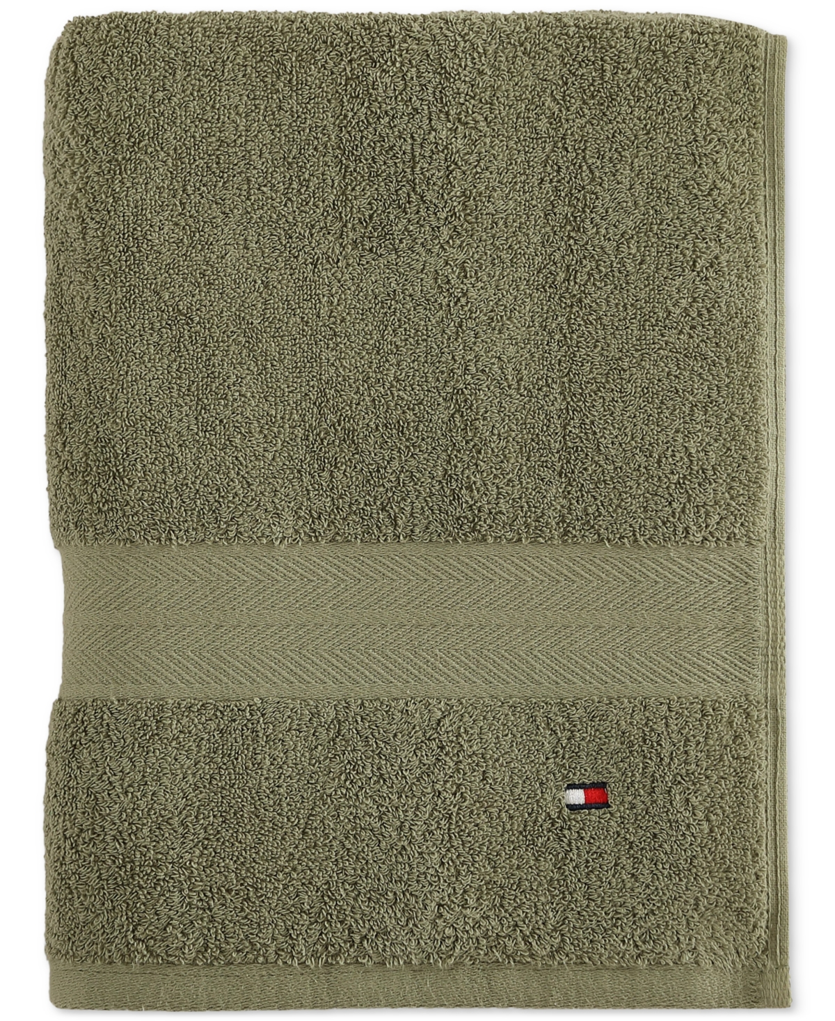Tommy Hilfiger Home Modern American Solid Cotton Bath Towel, 30" x 54" - Light Olive