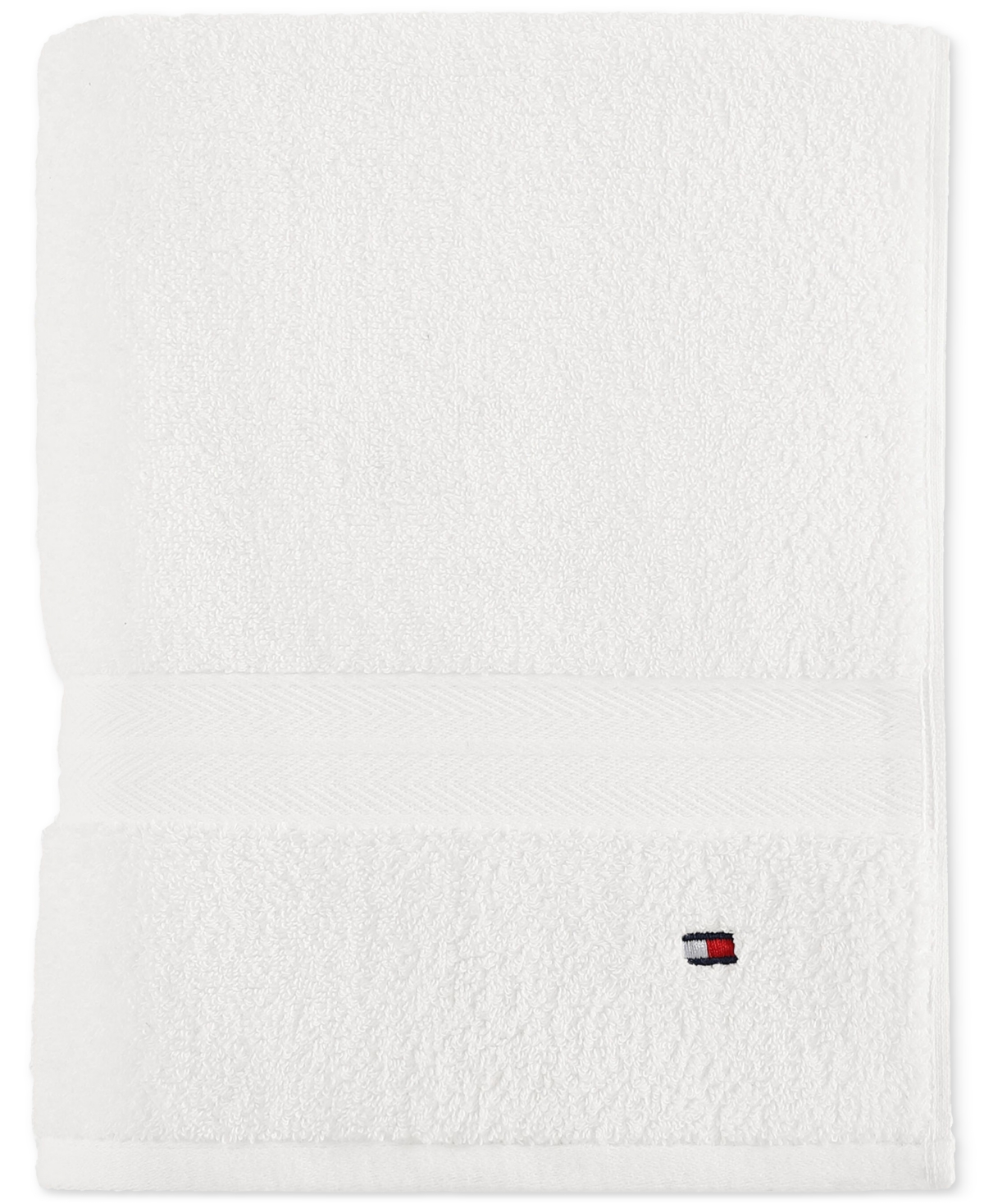 Tommy Hilfiger Home Modern American Solid Cotton Bath Towel, 30" x 54" - White