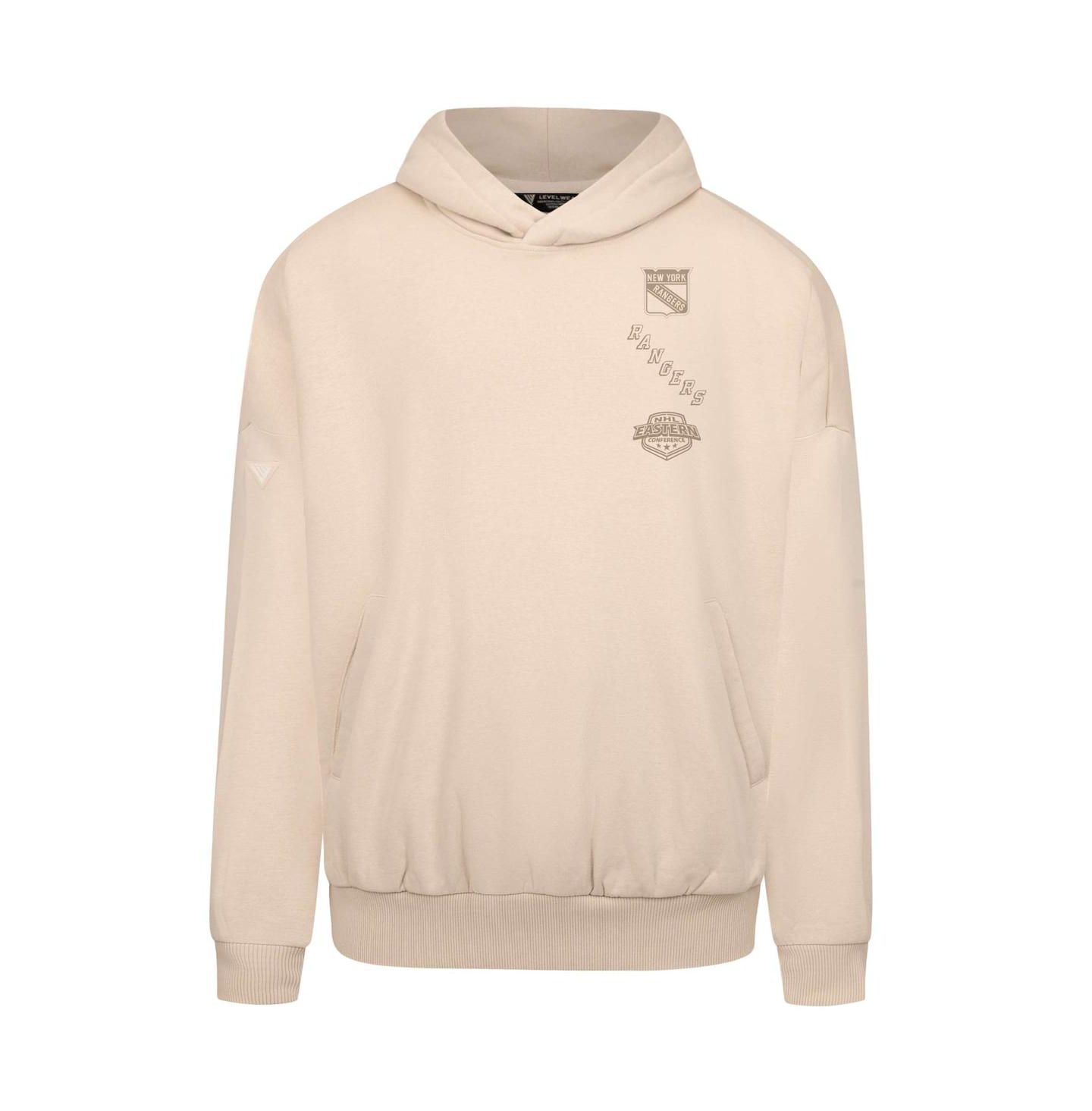 Мужское худи LevelWear Cream New York Rangers Contact Stamp Pullover — фото 2