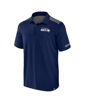 Men's Navy/Gray Seattle Seahawks Color Block Polo Shirt