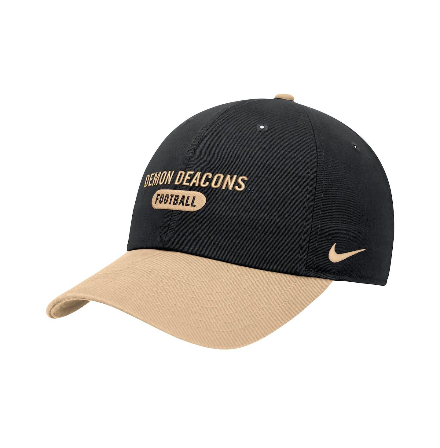 Мужская кепка Nike Black Wake Forest Demon Deacons Color Block Club Adjustable Hat — фото 1