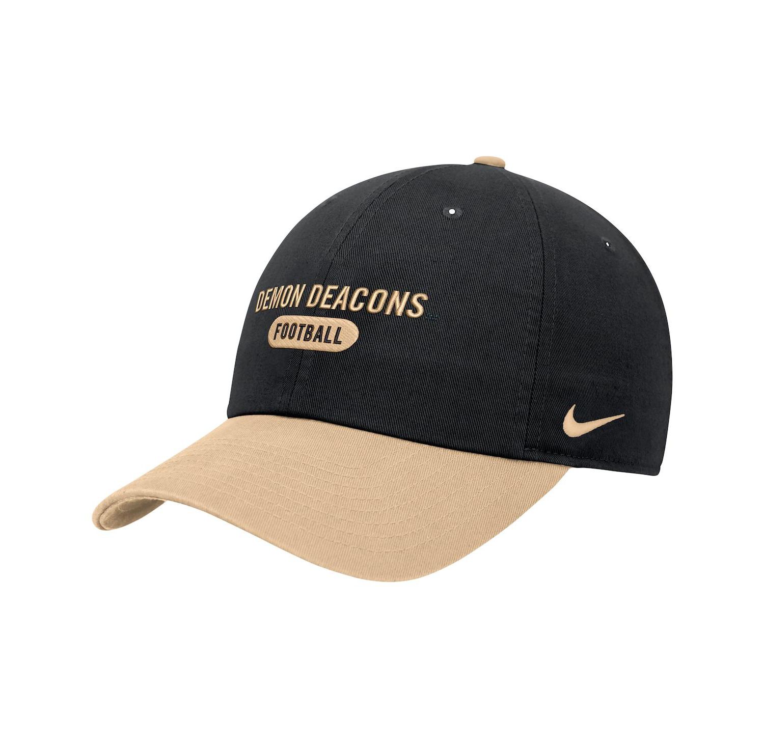 Men's Black Wake Forest Demon Deacons Color Block Club Adjustable Hat