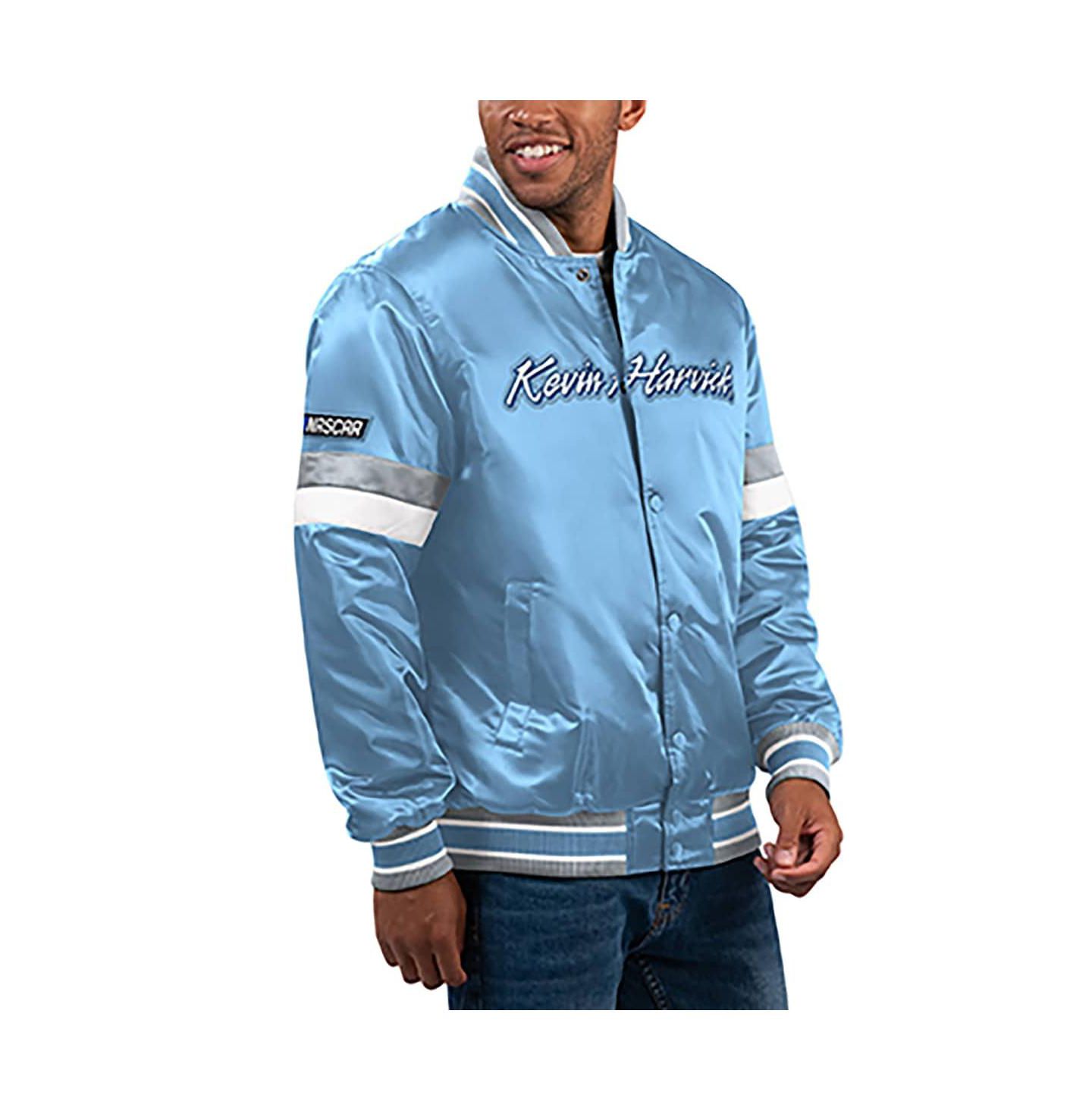 Мужская куртка Starter Light Blue Kevin Harvick Home Game Full-Snap Varsity — фото 1