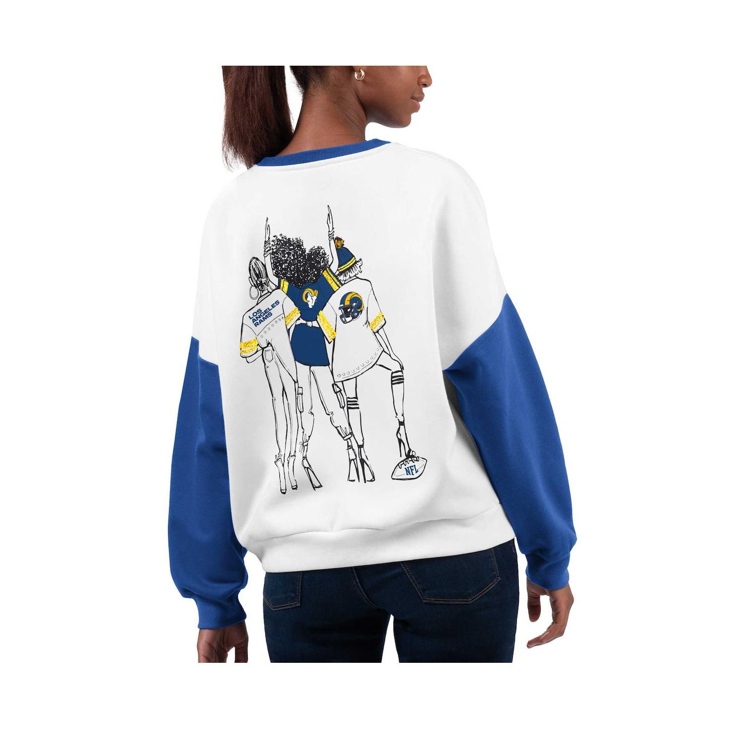 Women's White Los Angeles Rams A-Game Pullover Sweatshirt