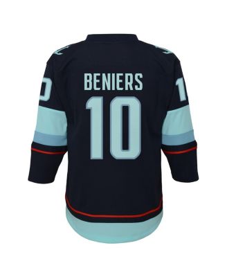 Big Boys and Girls Matty Beniers Navy Seattle Kraken Alternate Replica Player Jersey