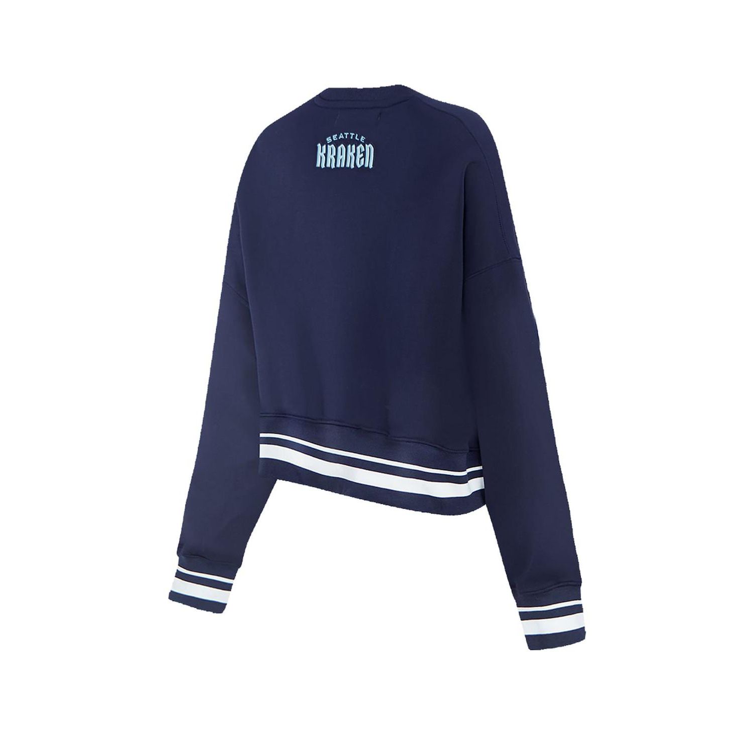 Women's Deep Sea Blue Seattle Kraken Area Code Cropped Pullover Sweatshirt