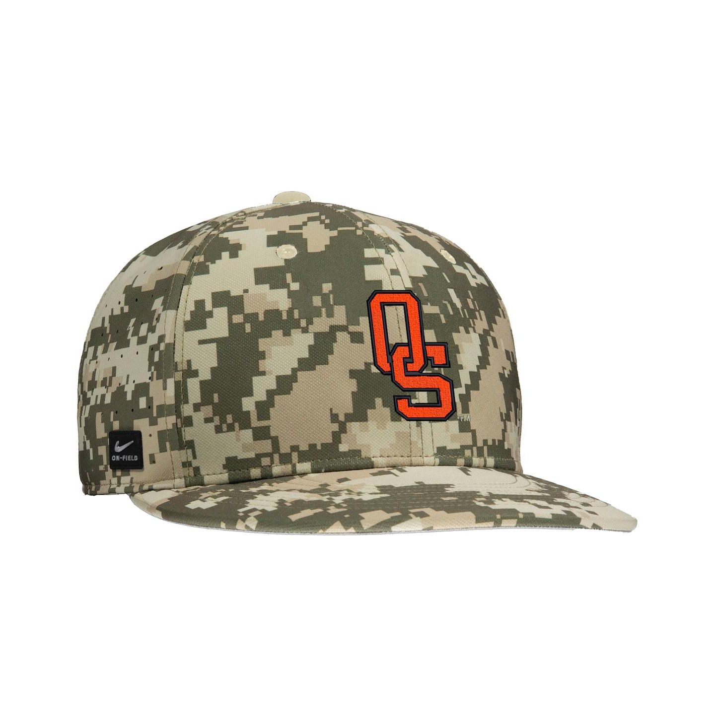 Мужская кепка Nike Digital Camo Oklahoma State Cowboys On-Field Baseball Performance Fitted Hat — фото 2