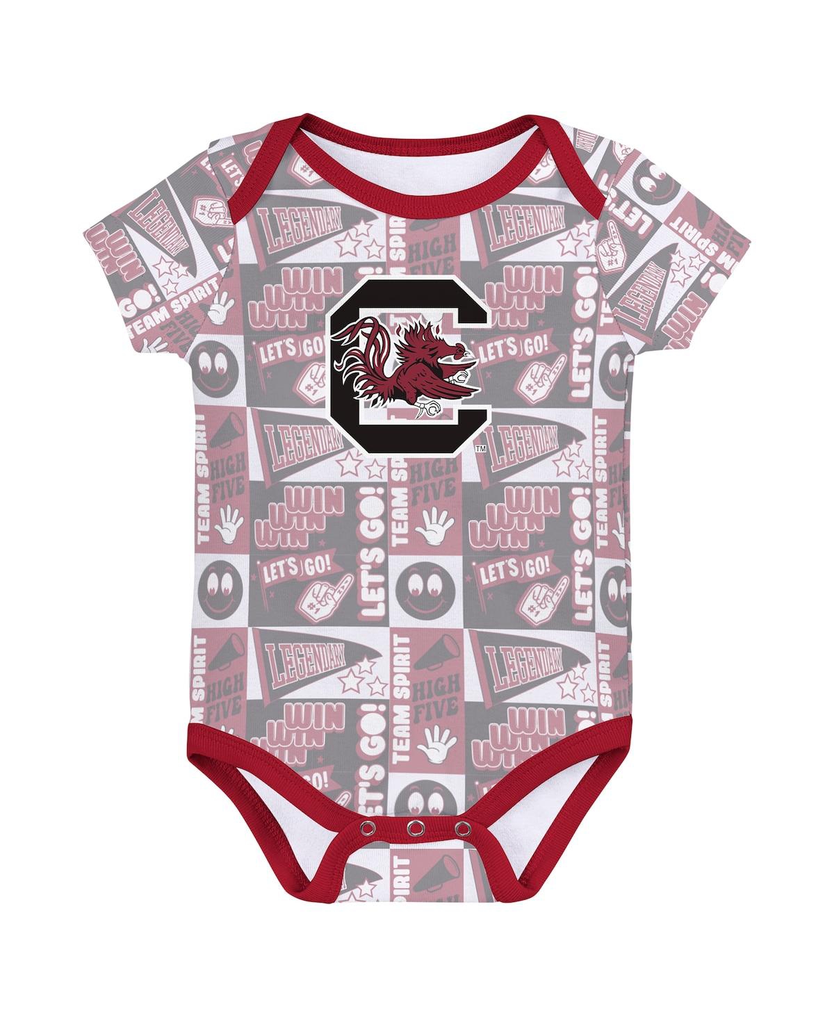 Outerstuff Baby Boys And Girls 3-pack South Carolina Gamecocks Sunday Comics Bodysuit Set In Maroon
