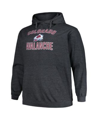 Men's Heather Charcoal Colorado Avalanche Big Tall Arch Over Logo Pullover Hoodie