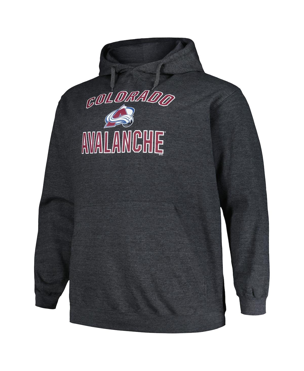 Profile Men's Heather Charcoal Colorado Avalanche Big Tall Arch Over Logo Pullover Hoodie In Heather Charcoal