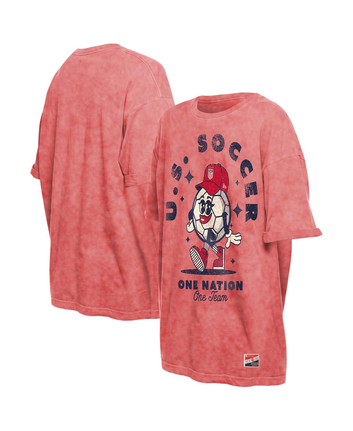 5th & Ocean Women's Red Uswnt Throwback Oversized T-shirt In Red