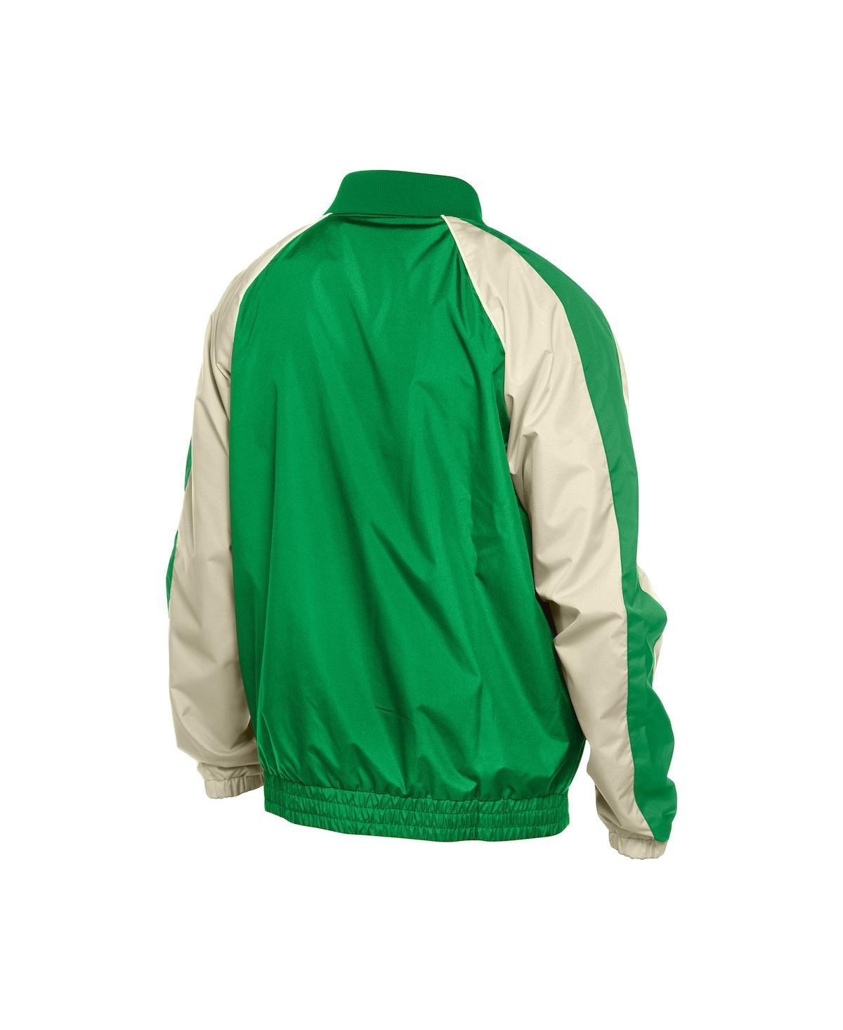 NEW ERA MEN'S KELLY GREEN CINCINNATI REDS RIPSTOP RAGLAN QUARTER-ZIP HOODIE WINDBREAKER JACKET 