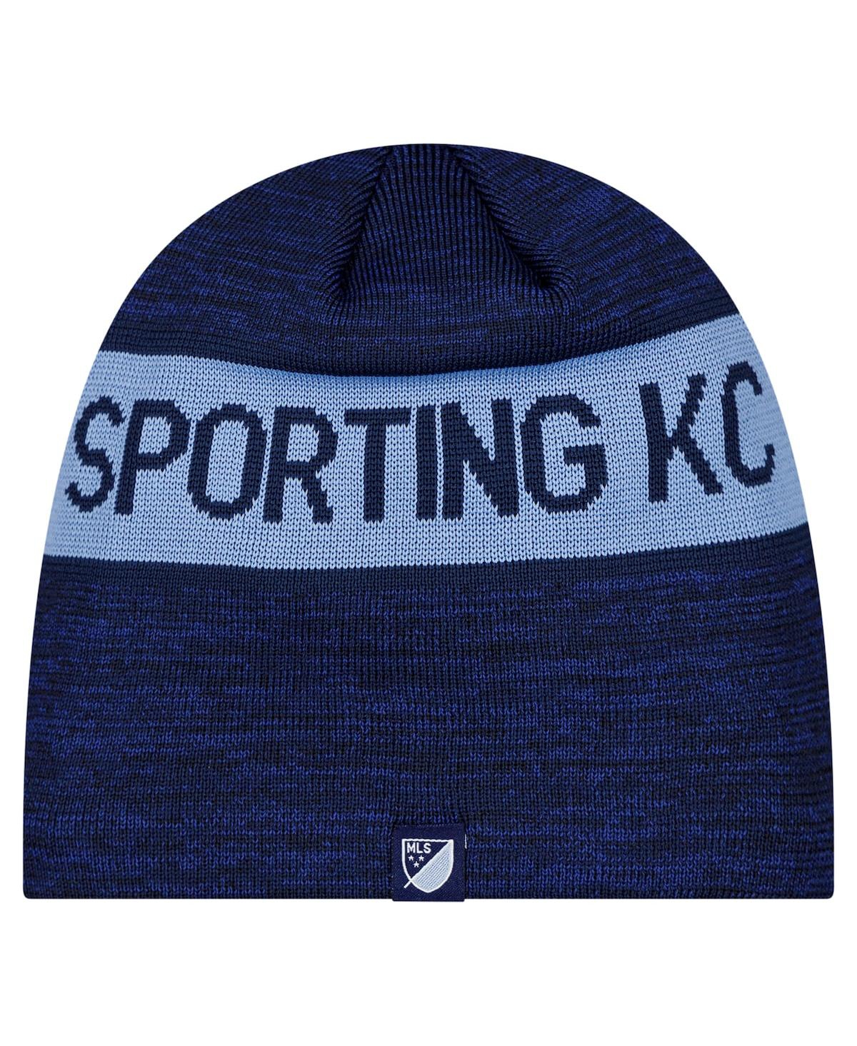 New Era Men's Navy Sporting Kansas City 2025 Kickoff Beanie Hat In Navy