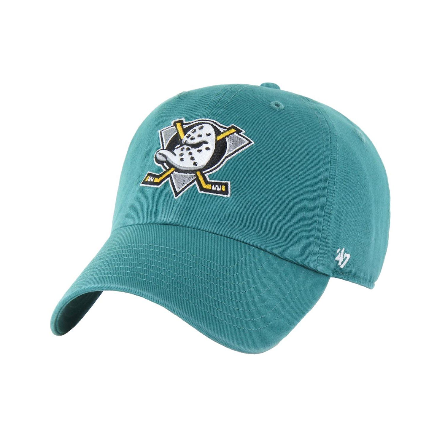 Men's Teal Anaheim Ducks Core Vintage Logo Clean Up Adjustable Hat