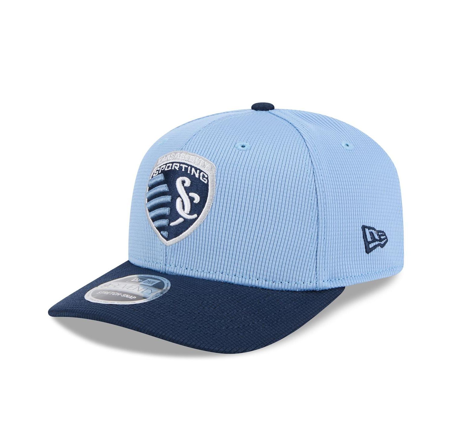 Men's Sky Blue/Navy Sporting Kansas City 2025 Jersey Hook 9SEVENTY Stretch-Snap Hat