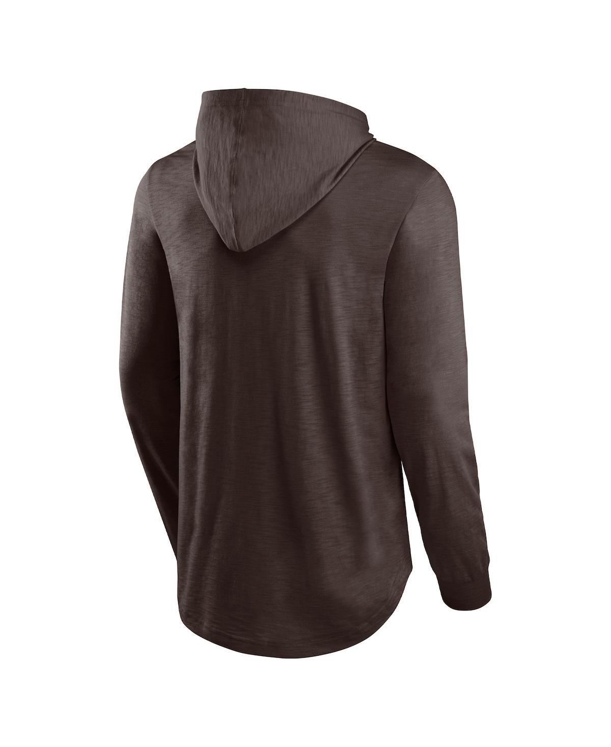 Fanatics Men's Brown Cleveland Browns Front Runner Long Sleeve Hooded T-shirt In Brown