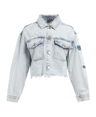 Women's Denim Florida Gators Light Wash Cropped Button-Up Jean Jacket