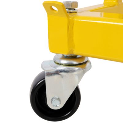 ATV Motorcycle Engine Cradle Dolly 1500lbs Capacity Adjustable Width Height Yellow