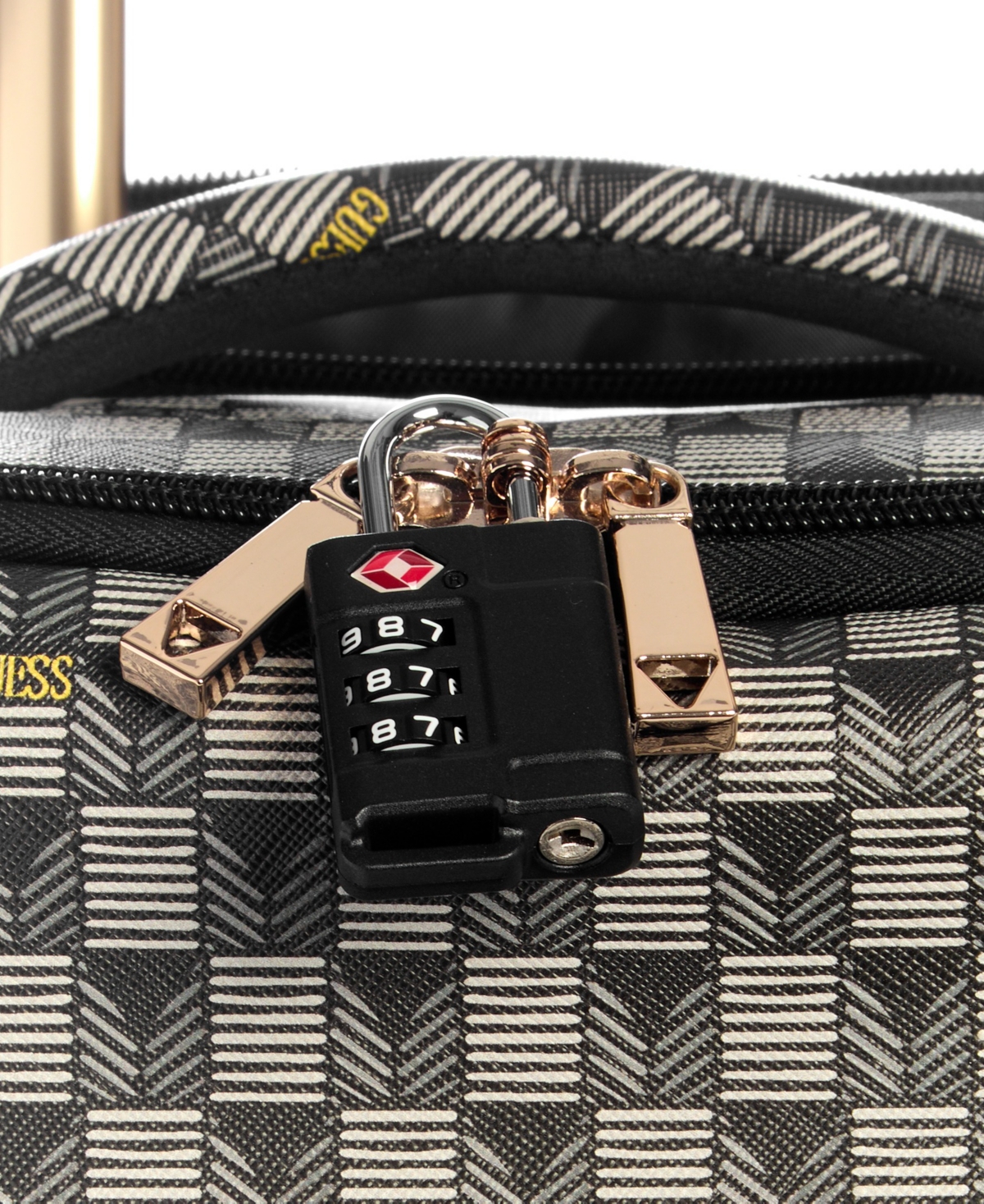 Guess Wilder G Wave 20 In 8-wheel Suitcase In Black Logo