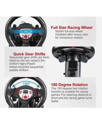 Gaming Racing Steering Wheel With Pedals For PS4 PS3 PC XBOX One 360 Switch