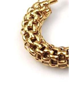 Gold-Plated Stainless Steel Chain Hoop Earrings