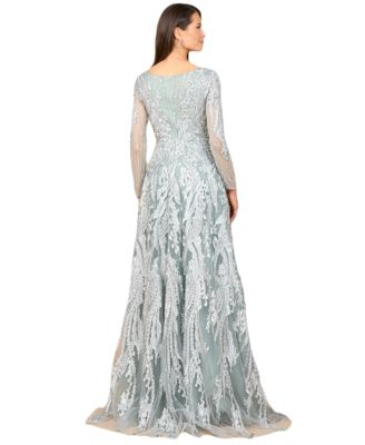 Women's Long Sleeve, Modest Beaded Gown