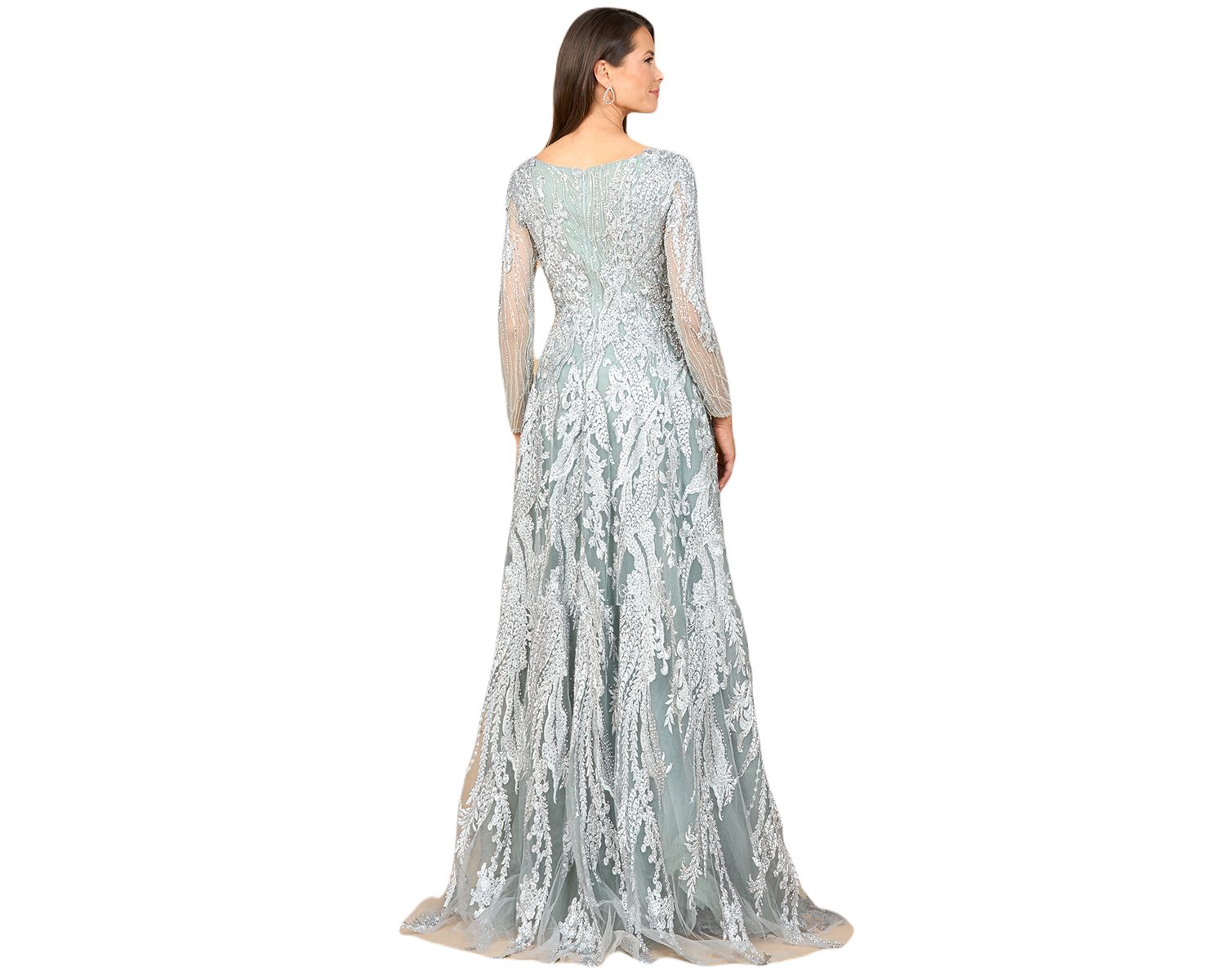 Women's Long Sleeve, Modest Beaded Gown