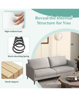 Modern 76 Inch Loveseat Sofa Couch for Apartment Dorm with Metal Legs