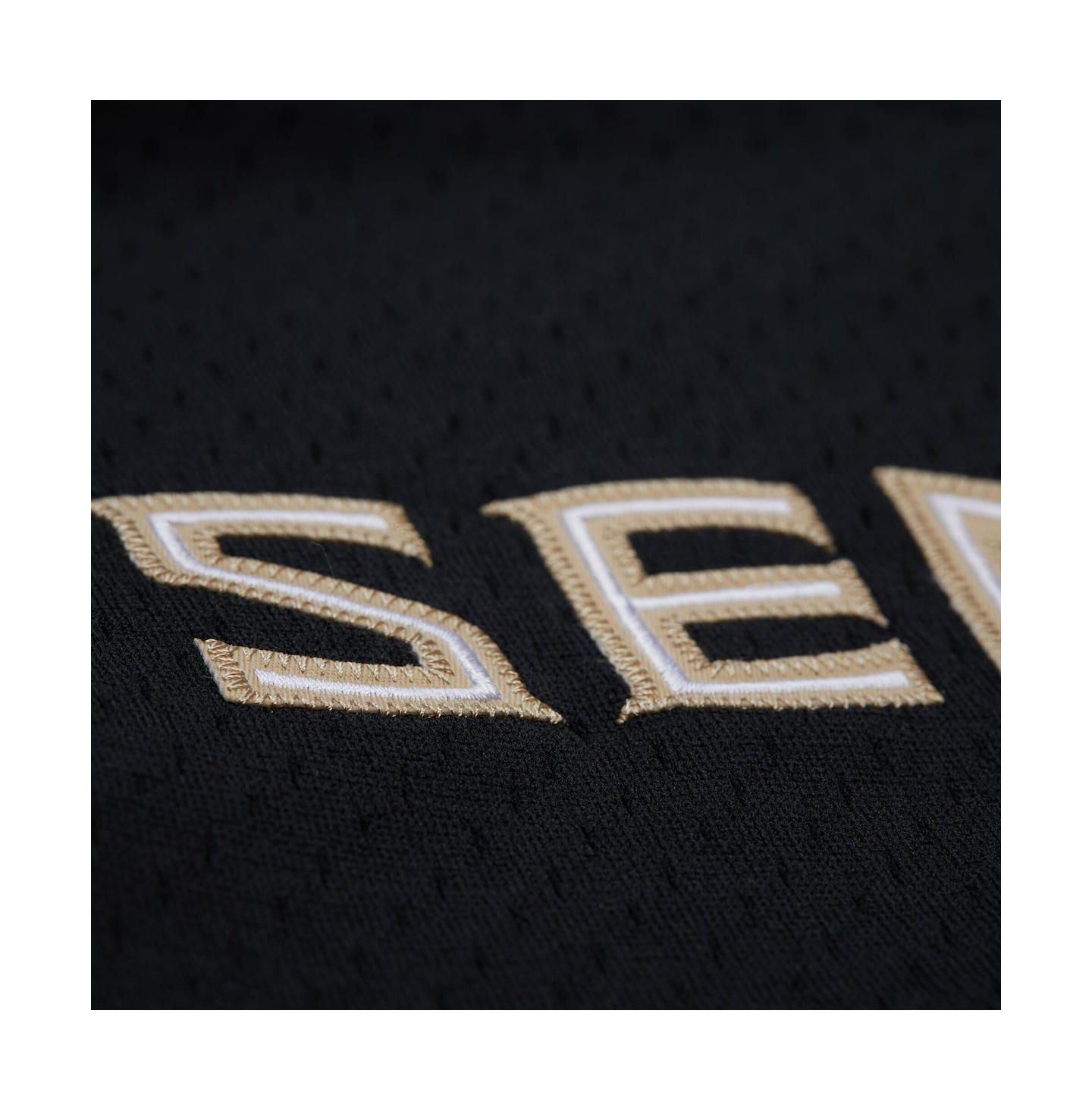 Мужской топ Mitchell & Ness Black Florida State Seminoles On The Clock Full-Button Fashion Jersey — фото 4